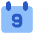 Date 9 Calendar Icon from Core Flat Set