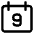 Date 9 Calendar Icon from Core Line Set
