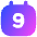 Date 9 Calendar Icon from Flex Gradient Set