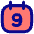 Date 9 Calendar Icon from Flex Pop Set