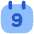 Date 9 Calendar Icon from Flex Flat Set