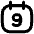 Date 9 Calendar Icon from Flex Remix Set