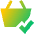 Shopping Basket Check Icon from Sharp Gradient Set