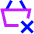 Shopping Basket Remove Icon from Sharp Neon Set