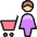 Shopping Cart Woman Icon from Ultimate Colors Set