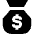 Bag Dollar Icon from Sharp Solid Set