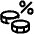 Coin Profit Percentage Icon from Plump Line Set