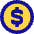 Dollar Coin Icon from Sharp Pop Set