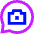 Chat Bubble Camera Oval Icon from Sharp Neon Set