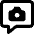 Chat Bubble Camera Square Icon from Core Remix Set