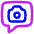 Chat Bubble Camera Square Icon from Flex Neon Set