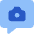 Chat Bubble Camera Square Icon from Core Flat Set