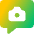 Chat Bubble Camera Square Icon from Core Gradient Set