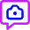 Chat Bubble Camera Square Icon from Core Neon Set