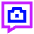Chat Bubble Camera Square Icon from Sharp Neon Set