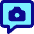 Chat Bubble Camera Square Icon from Core Pop Set