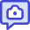Chat Bubble Camera Square Icon from Core Duo Set