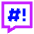 Chat Bubble Censor Square Icon from Sharp Neon Set