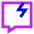 Chat Bubble Crack Square Icon from Sharp Neon Set