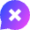 Chat Bubble Oval Delete Icon from Sharp Gradient Set
