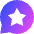Chat Bubble Oval Favorite Star Icon from Sharp Gradient Set