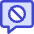 Chat Bubble Square Block Icon from Core Duo Set