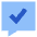 Chat Bubble Square Check Icon from Sharp Flat Set