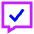 Chat Bubble Square Check Icon from Sharp Neon Set