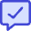 Chat Bubble Square Check Icon from Core Duo Set