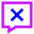 Chat Bubble Square Delete Icon from Sharp Neon Set