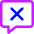 Chat Bubble Square Delete Icon from Core Neon Set