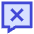 Chat Bubble Square Delete Icon from Sharp Duo Set