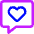 Chat Bubble Square Favorite Heart Icon from Core Neon Set