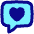 Chat Bubble Square Favorite Heart Icon from Flex Pop Set