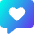 Chat Bubble Square Favorite Heart Icon from Core Gradient Set