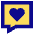Chat Bubble Square Favorite Heart Icon from Sharp Pop Set