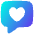 Chat Bubble Square Favorite Heart Icon from Flex Gradient Set