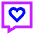 Chat Bubble Square Favorite Heart Icon from Sharp Neon Set