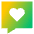 Chat Bubble Square Favorite Heart Icon from Sharp Gradient Set