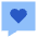 Chat Bubble Square Favorite Heart Icon from Sharp Flat Set