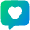 Chat Bubble Square Favorite Heart Icon from Plump Gradient Set