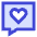 Chat Bubble Square Favorite Heart Icon from Sharp Duo Set