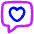 Chat Bubble Square Favorite Heart Icon from Flex Neon Set