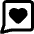 Chat Bubble Square Favorite Heart Icon from Core Remix Set