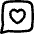 Chat Bubble Square Favorite Heart Icon from Flex Line Set