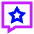 Chat Bubble Square Favorite Star Icon from Sharp Neon Set