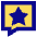 Chat Bubble Square Favorite Star Icon from Sharp Pop Set