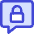 Chat Bubble Square Lock Icon from Core Duo Set