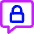 Chat Bubble Square Lock Icon from Core Neon Set