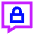 Chat Bubble Square Lock Icon from Sharp Neon Set